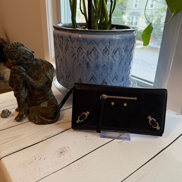 Balenciaga | Le City Long Wallet in Black Arena Storico Lambskin - Picture 1 of 13